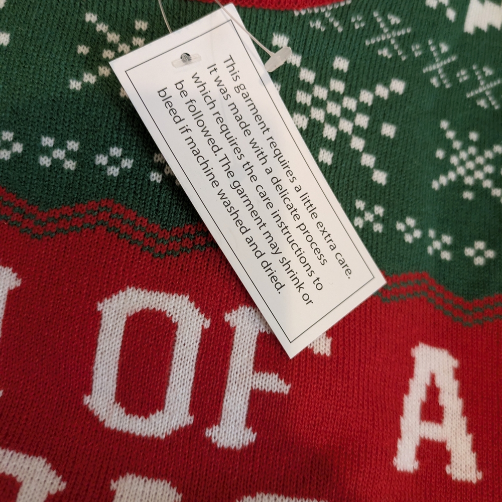 ELF Festive Red and Green Crewneck Sweater - Picture 3 of 5
